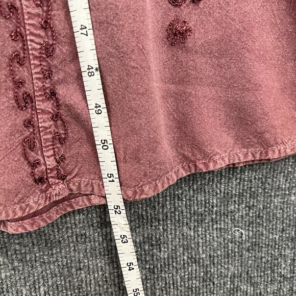 Vintage Magic Boho Hippie Dress Free Size Mauve Embroidered Sleeveless Flowy - Picture 7 of 10